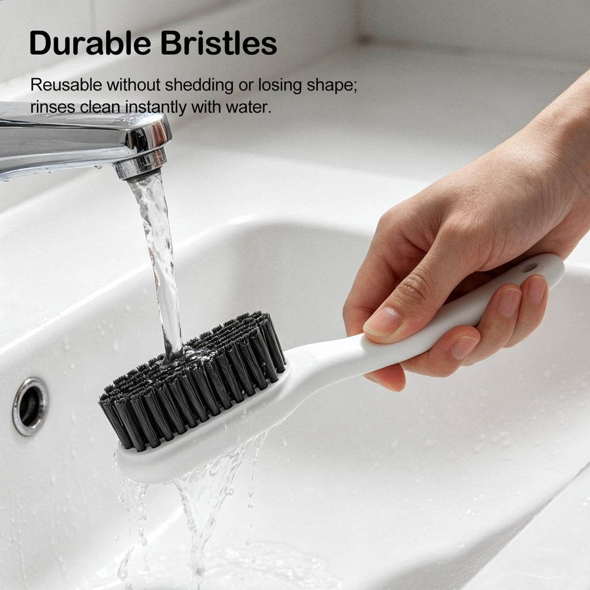 SetSail Soft Bristle Scrub Cleaning Brush 3 Pack Laundry Brush Gray White