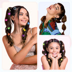 2076 pcs Hair Accessories for Girls Ponytail Holders Toddler Hair Ties with Mini Clip Hair Clips for Girls Rubber Bands Set