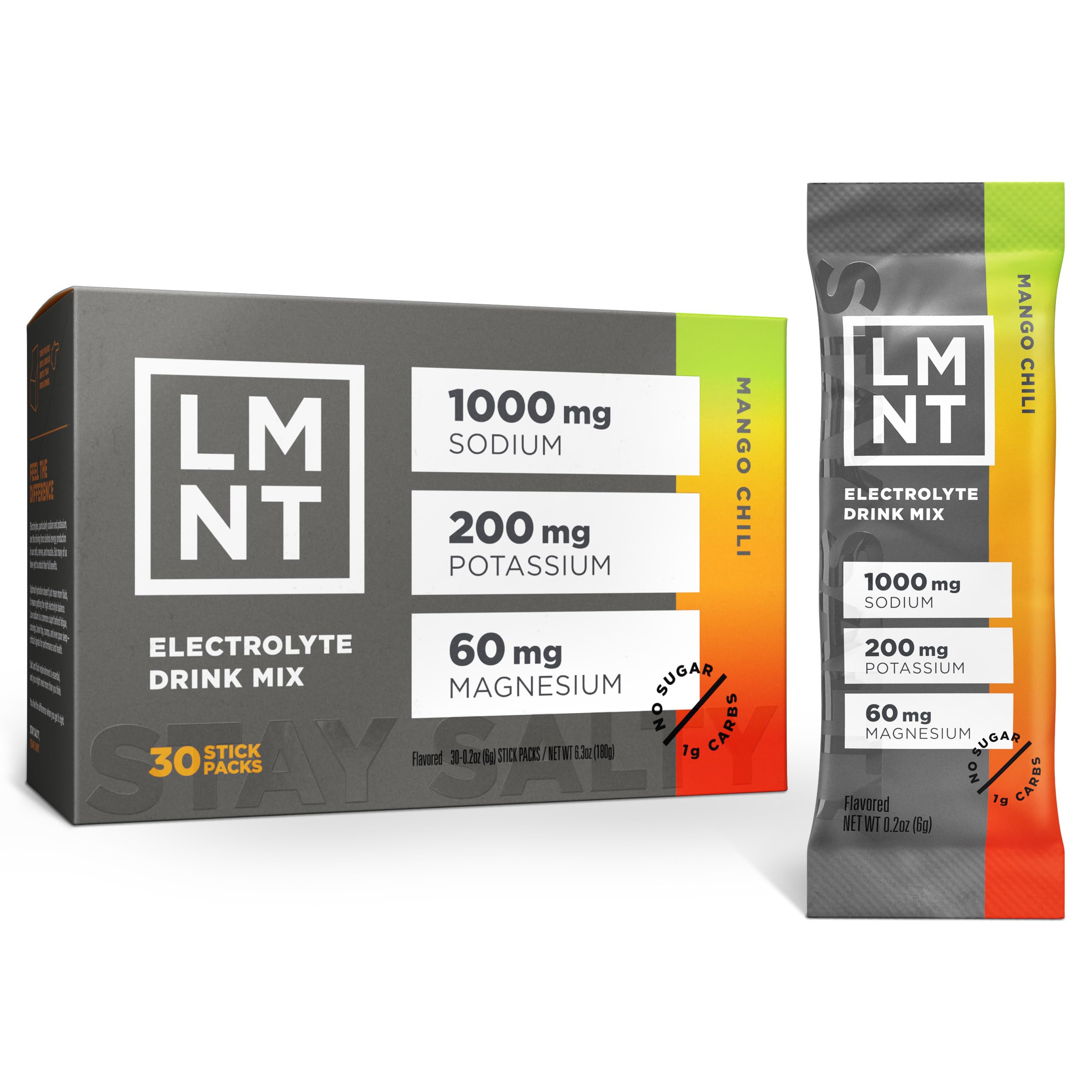 Buy now LMNT Zero Sugar Electrolytes - Variety Pack | Drink Mix | 12-Count Mango Chili 30 Count at indiglob india