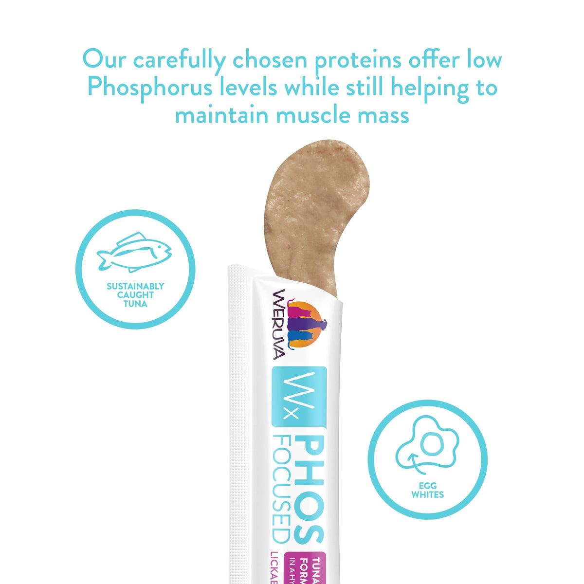 Weruva Wx Phos Focused, Tuna Formula Lickable Cat Treats, 0.5oz Tube, Pack of 5