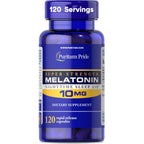 Buy now Puritan's Pride Premium Super Strength Melatonin 10mg Sleep Aid, Dietary Supplement for Sound, Restful, & Longer Sleep Support, 4 Month Supply, 120 Rapid Release Capsules, 2 Pack (Packaging May Vary) 120 Count (Pack of 1) at indiglob india