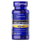 Puritan's Pride Premium Super Strength Melatonin 10mg Sleep Aid | Dietary Supplement for Sound, Restful, and Longer Sleep Support, 4 Month Supply, 120 Rapid Release Capsules