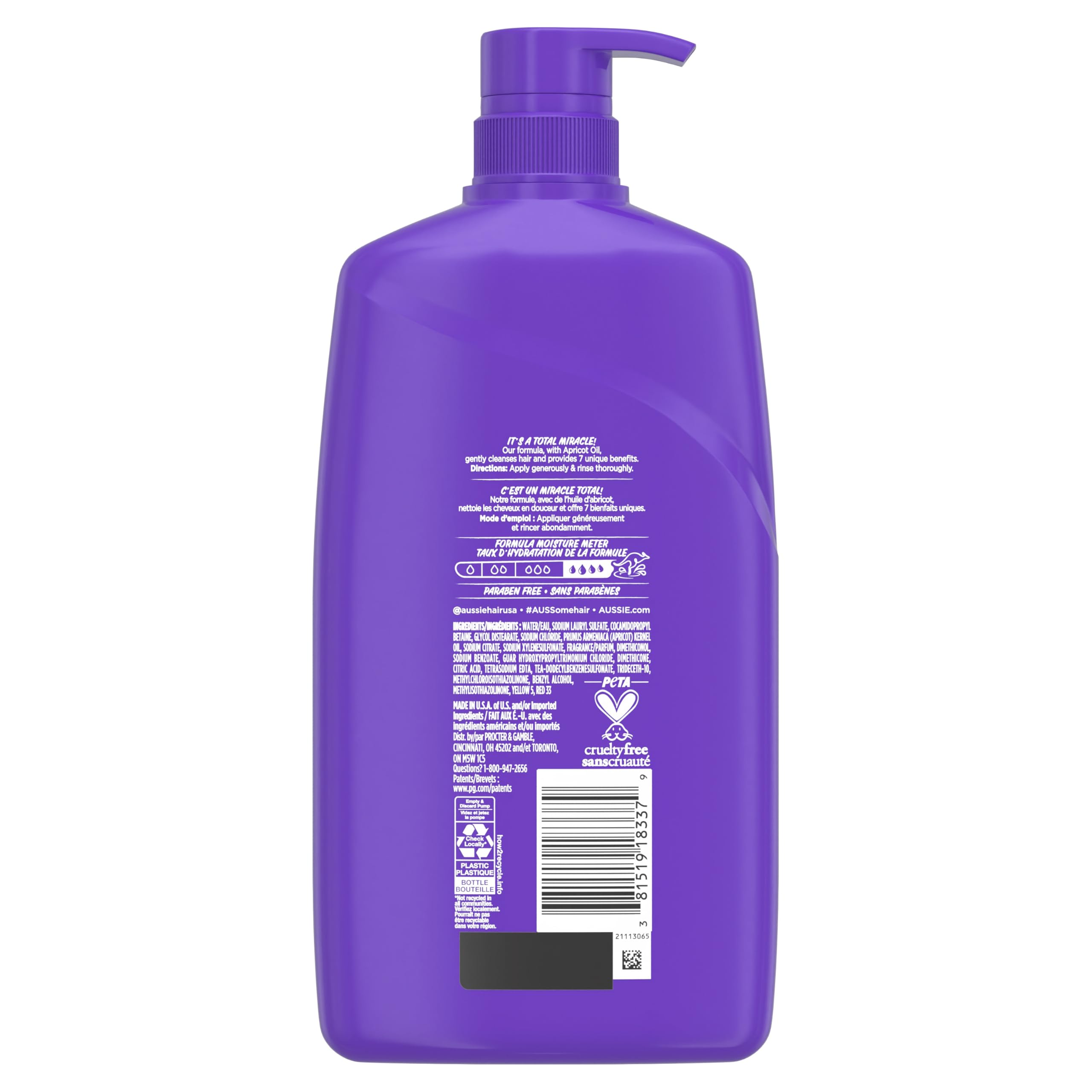 Aussie Total Miracle Hair Care Bundle: Shampoo, Conditioner, and 3 Minute Deep Treatment with Apricot & Macadamia Oil, Paraben-Free for Damaged Hair, 26.2 & 8 Fl Oz
