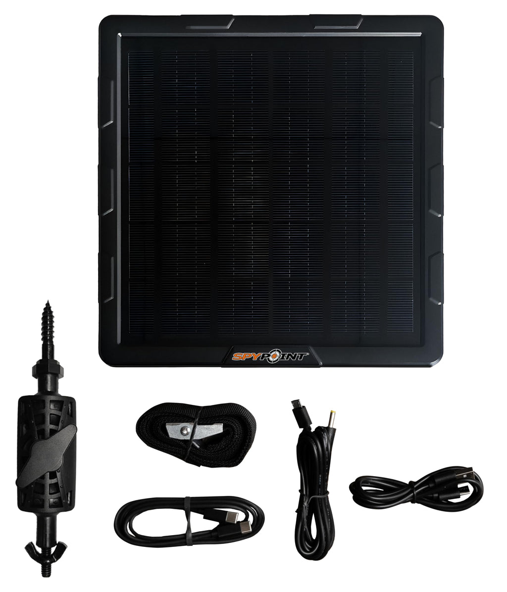 SPYPOINT Flex-M Solar Bundle - Cellular Trail Camera with Solar Panel, Best in Hunting Accessories, No WiFi Needed, GPS, Night Vision, Motion Activated, Dual-Sim LTE, IP65 Water-Resistant Game Camera