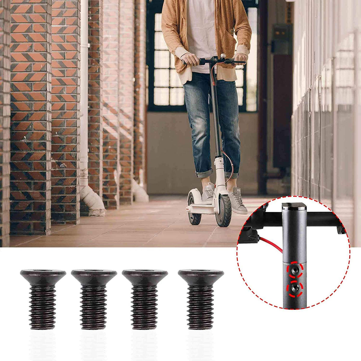 Scooter Fronthead Screw Forehead Head Screw Accessories Hex Screws with Hexagon Handle Set Compatible for M365 Electric Scooter