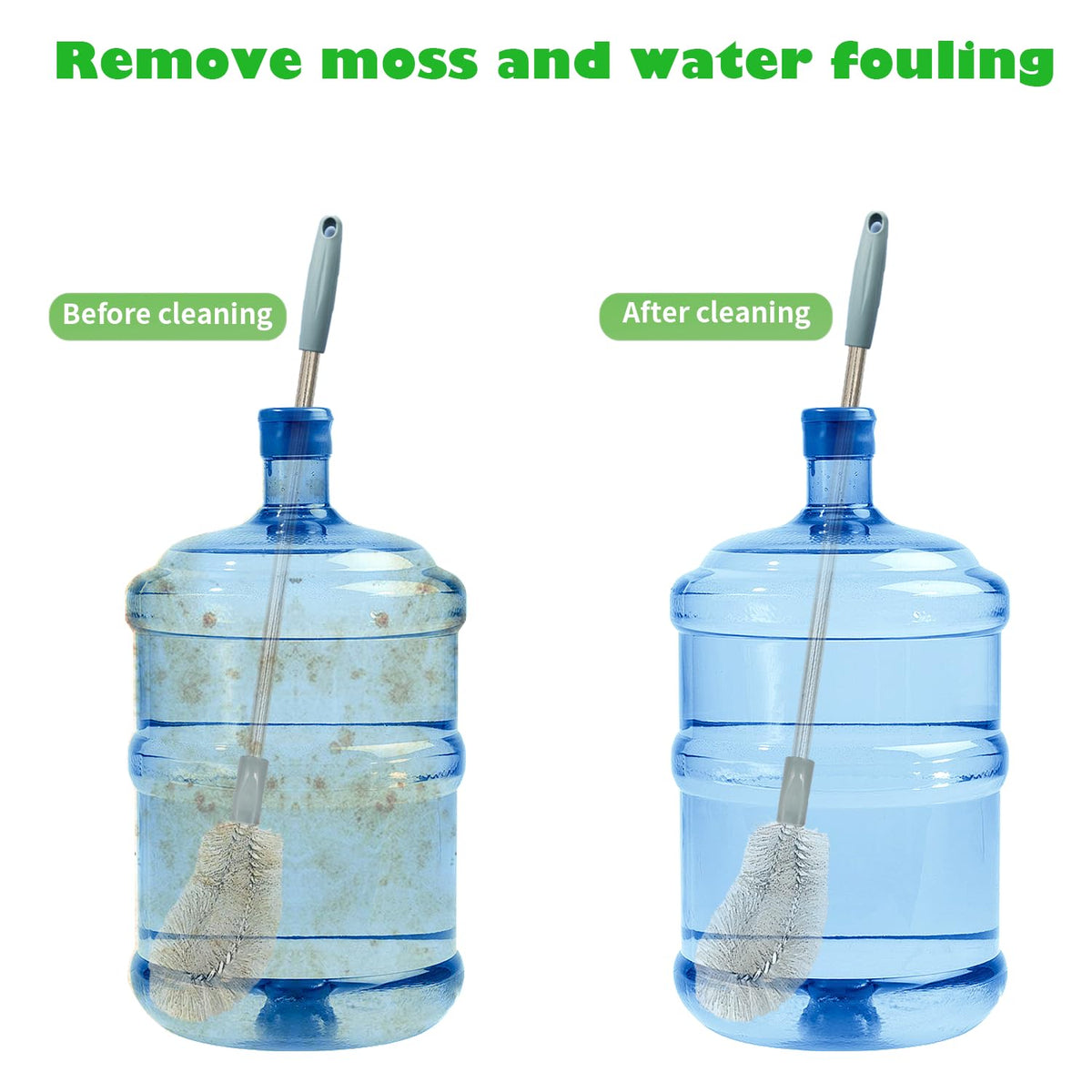 2-Pack Bucket Brush, Kettle Brush, Cleaning Extra Long Bottles, Gallon Jug Cleaner, Water Bottle Cleaner.