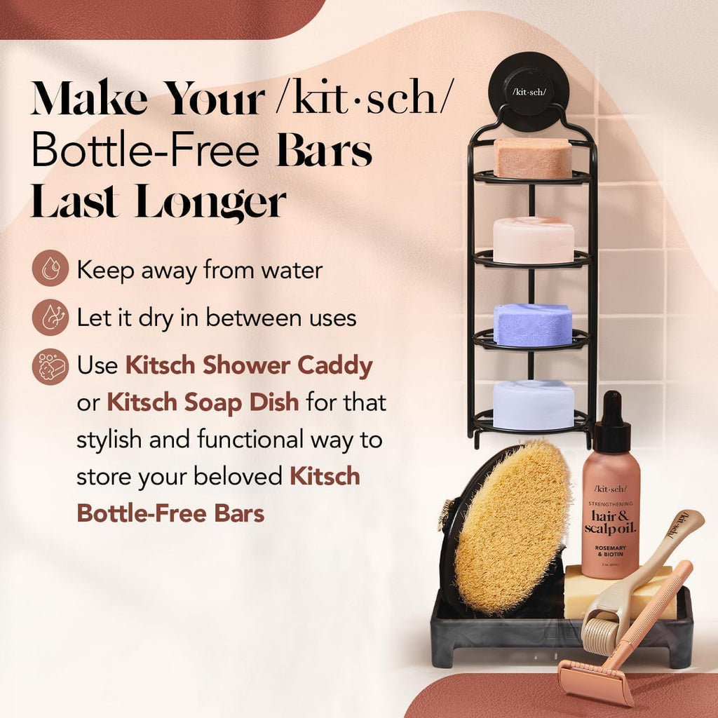 Buy now Kitsch Castor Oil Conditioner Bar Soap - Hydrating & Moisturizing Hair Care - Organic Castor Oil Conditioner for Hair Growth & Scalp Nourishment - Silicone & Paraben-Free, Vegan, Made in USA - 2.7oz at indiglob india