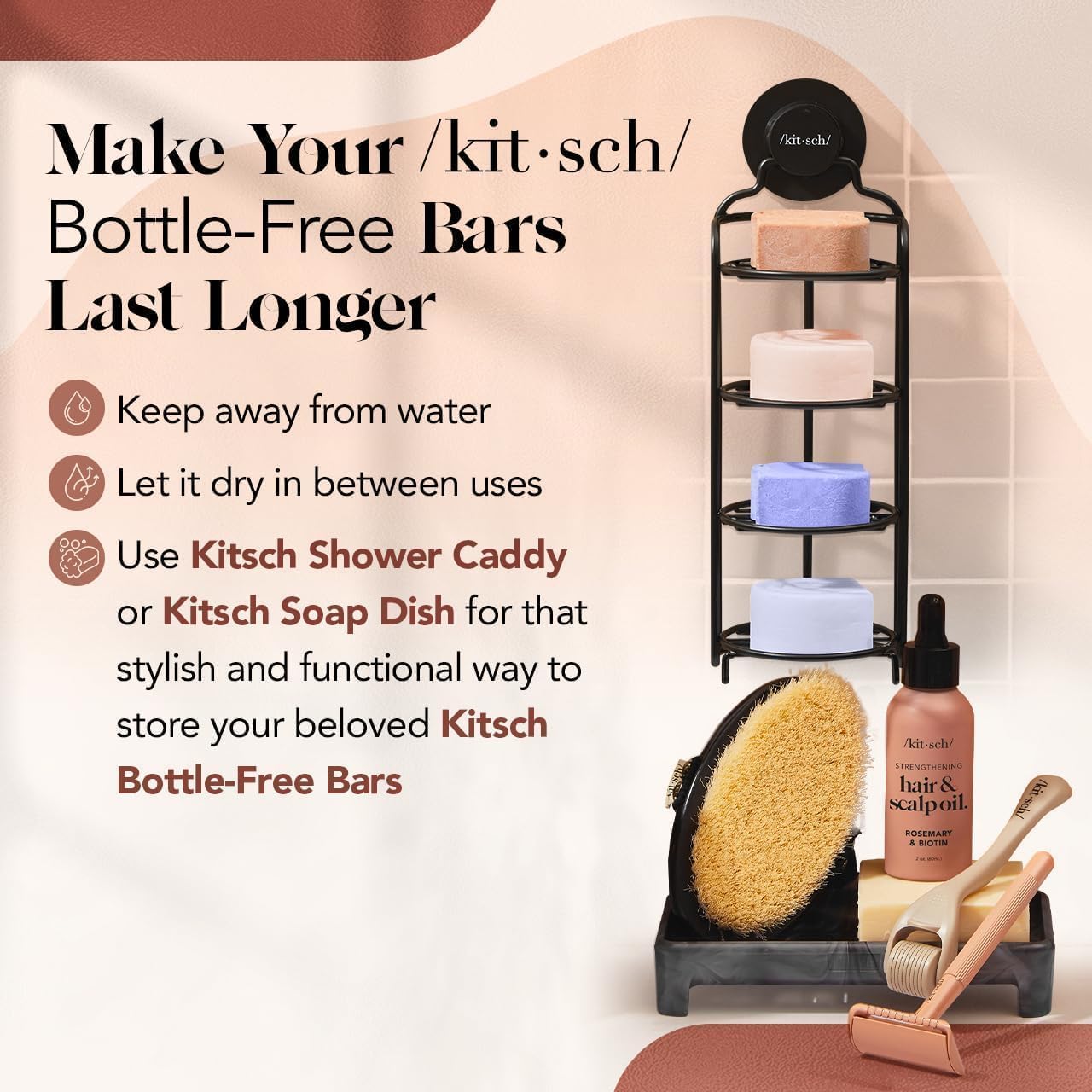 Buy now Kitsch Castor Oil Conditioner Bar Soap - Hydrating & Moisturizing Hair Care - Organic Castor Oil Conditioner for Hair Growth & Scalp Nourishment - Silicone & Paraben-Free, Vegan, Made in USA - 2.7oz at indiglob india