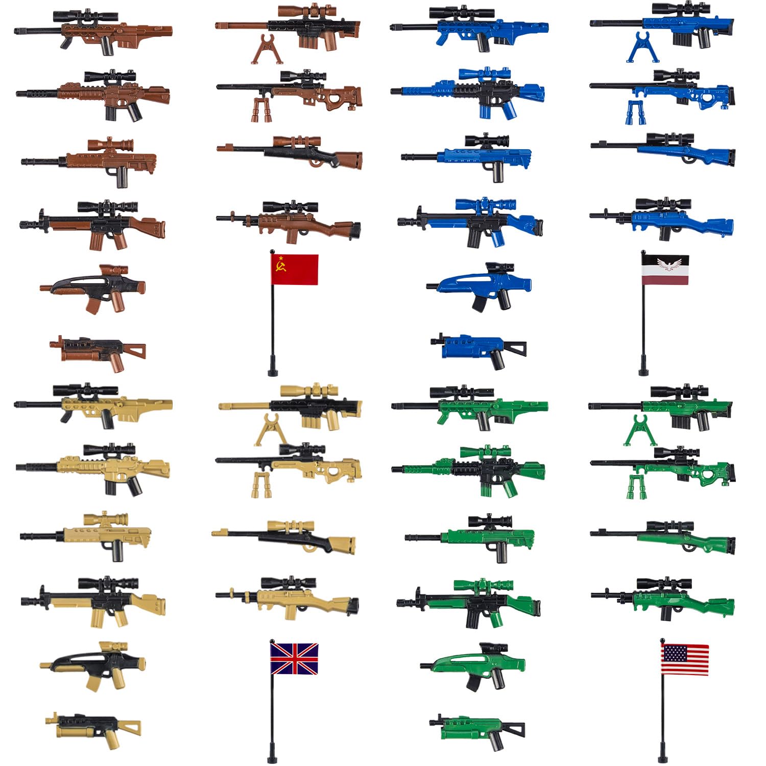 Buy now 83 Pcs Toy Soldiers Figures US Army Battle Toy Set - Weapons Pack Military Weapon Battle Building Blocks Compatible with Major Brand, 3 Years Old and up 4 Country Color Weapons at indiglob india