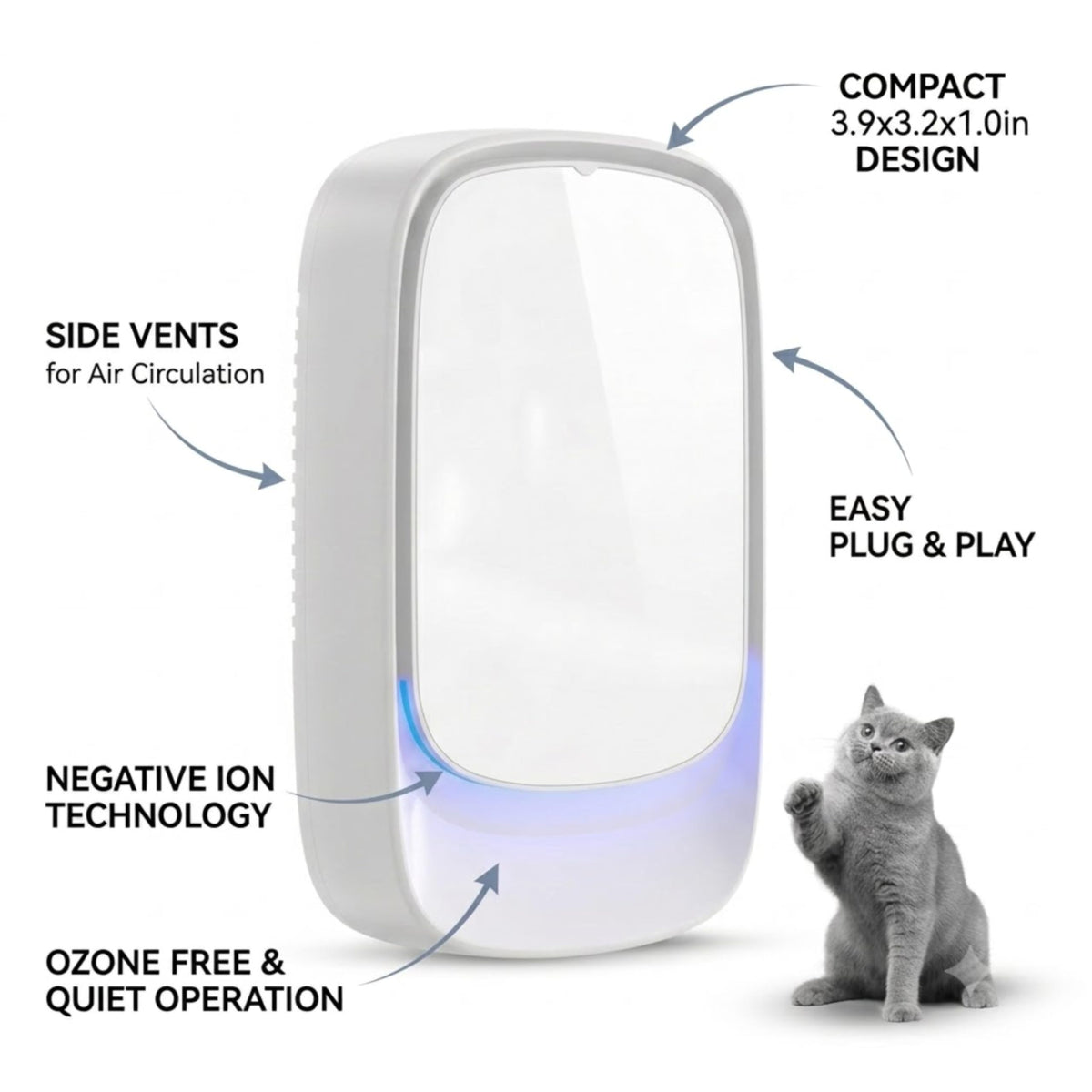 Cat Litter Odor Deodorizer, Plug In, Safe Air Purifier for Pets