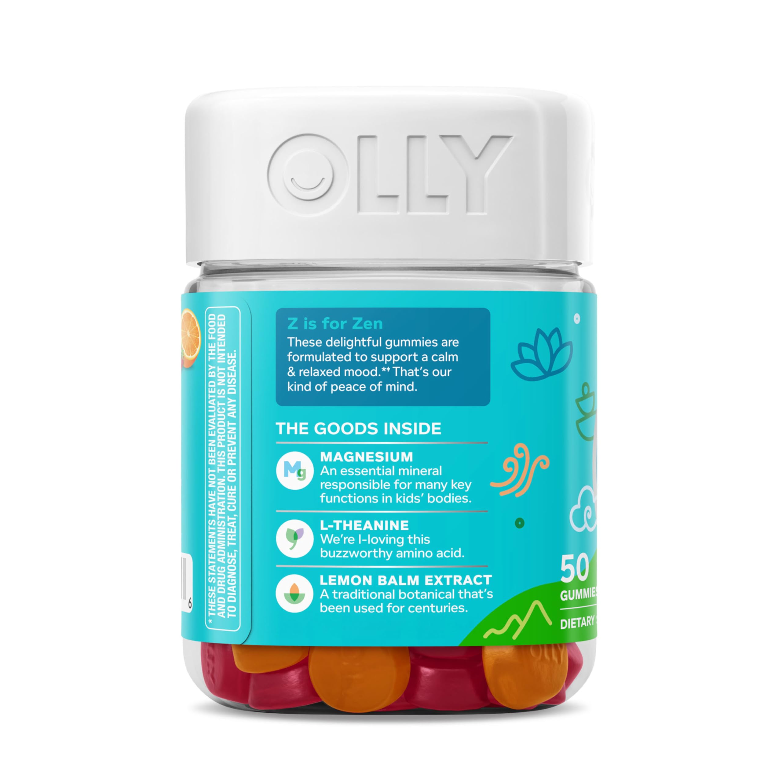 OLLY Kids Chillax, for a Calm and Relaxed Mood,* Magnesium - 50 Count