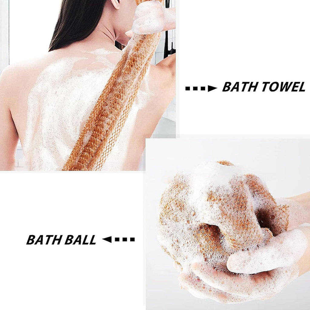 Buy now African Net Long Bathing Sponge,Net Exfoliating Back Scrubber for Body,Exfoliating Back Towel,Pack of 1 (Brown) at indiglob india