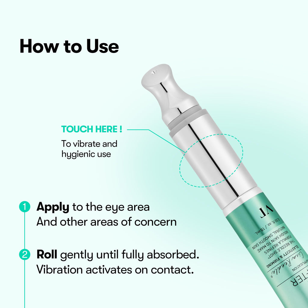 VT COSMETICS Reedle Shot Firming Eye Cream, 0.51 fl oz/15ml | 9-Peptide Complex, Bakuchiol & Hyaluronic Acid, Vibrating Metal Applicator for Puffiness, Fine Lines & Wrinkles