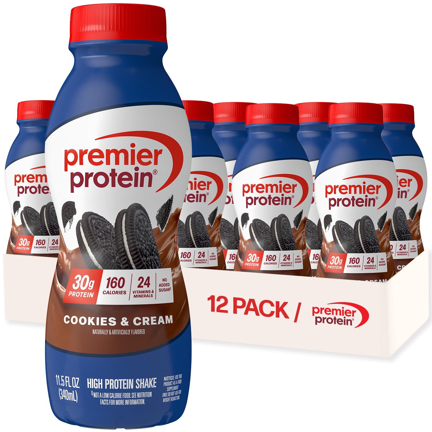 Buy now Premier Protein Shake, Peaches & Cream, 30g Protein, No Added Sugar, 24 Vitamins & Minerals to Support Immune Health, 11.5 fl oz, 12 Pack (Packaging May Vary) Cookies & Cream 11.5 Fl Oz (Pack of 12) at indiglob india