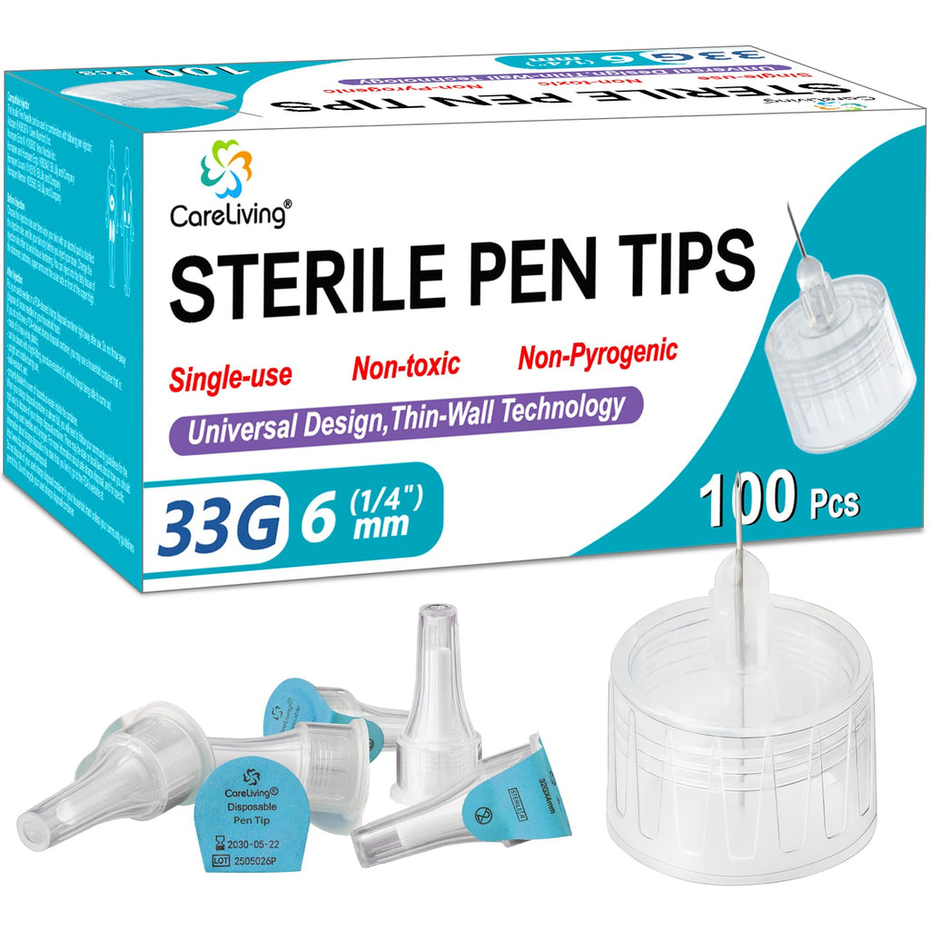 Pen Tips 33G x 6mm, Universal Fit, 100/bx, Comfortable