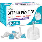 Pen Tips 33G x 6mm, Universal Fit, 100/bx, Comfortable