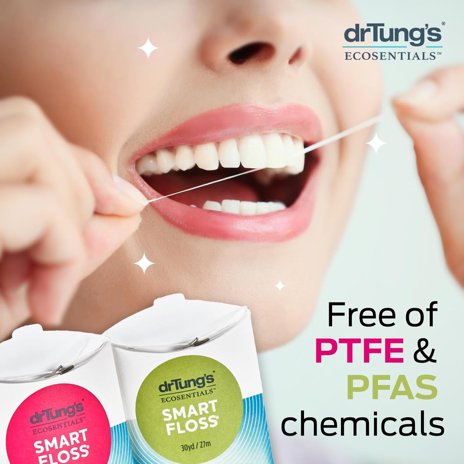 Buy now DrTung's Smart Floss - Natural, PTFE & PFAS Free Floss, Gentle on Gums, Expands & Stretches, BPA Free Floss - Natural Dental Floss Cardamom Flavor (Pack of 3) at indiglob india