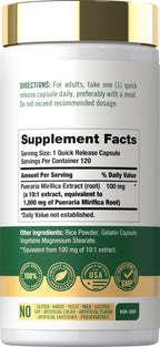 Carlyle Pueraria Mirifica Capsules | 120 Count | Root Extract