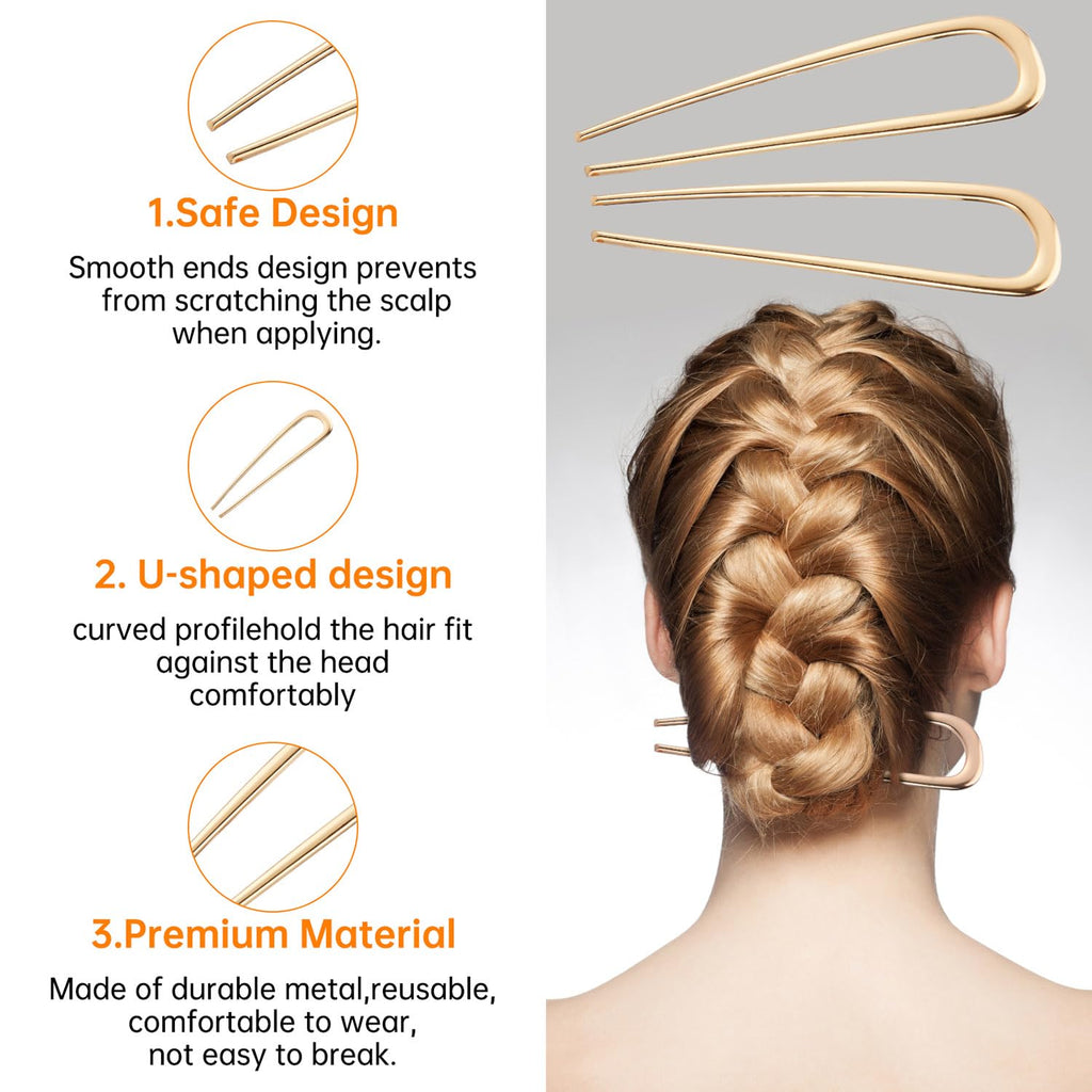 French Hair Pin 3PCS for Women Elegant French Twists, Buns, Updos