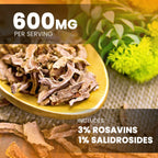 Rhodiola Rosea Supplement 600mg | 120 Vegan Capsules | Rhodiola Rosea Extract for Energy, Stress Relief, Mood and Focus | Adaptogenic Root with Rosavin & Salidrosides | 300mg Pills by NutraChamps
