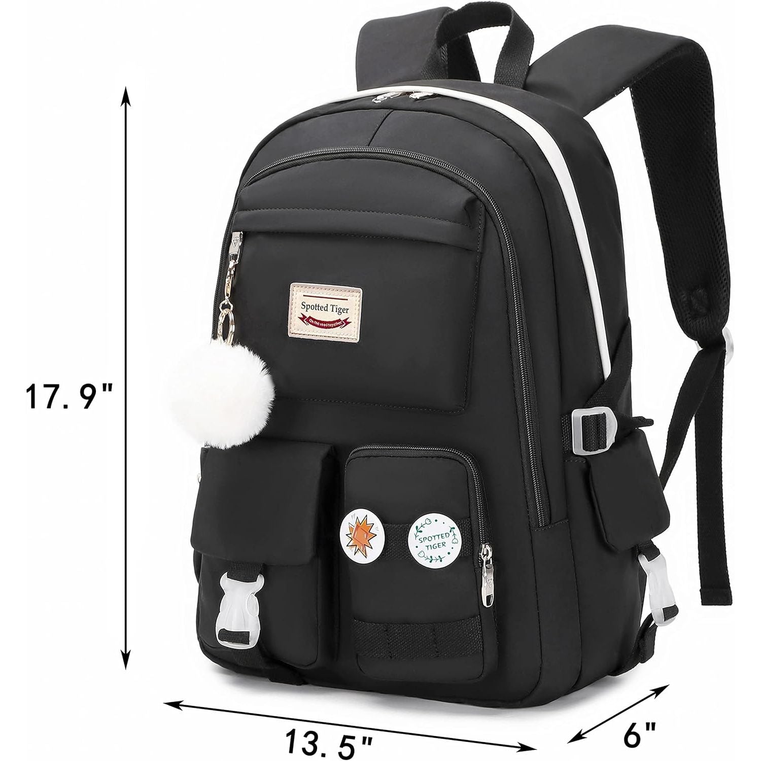 Buy now Spotted Tiger Girls Backpack Aesthetic Backpack for Teen Girl Cute School Bag Bookbag Anime School Backpacks for Girls (Black) at indiglob india