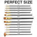 Professional Artist Paint Brush Set of 12 - Acrylic Painting Brushes Kit