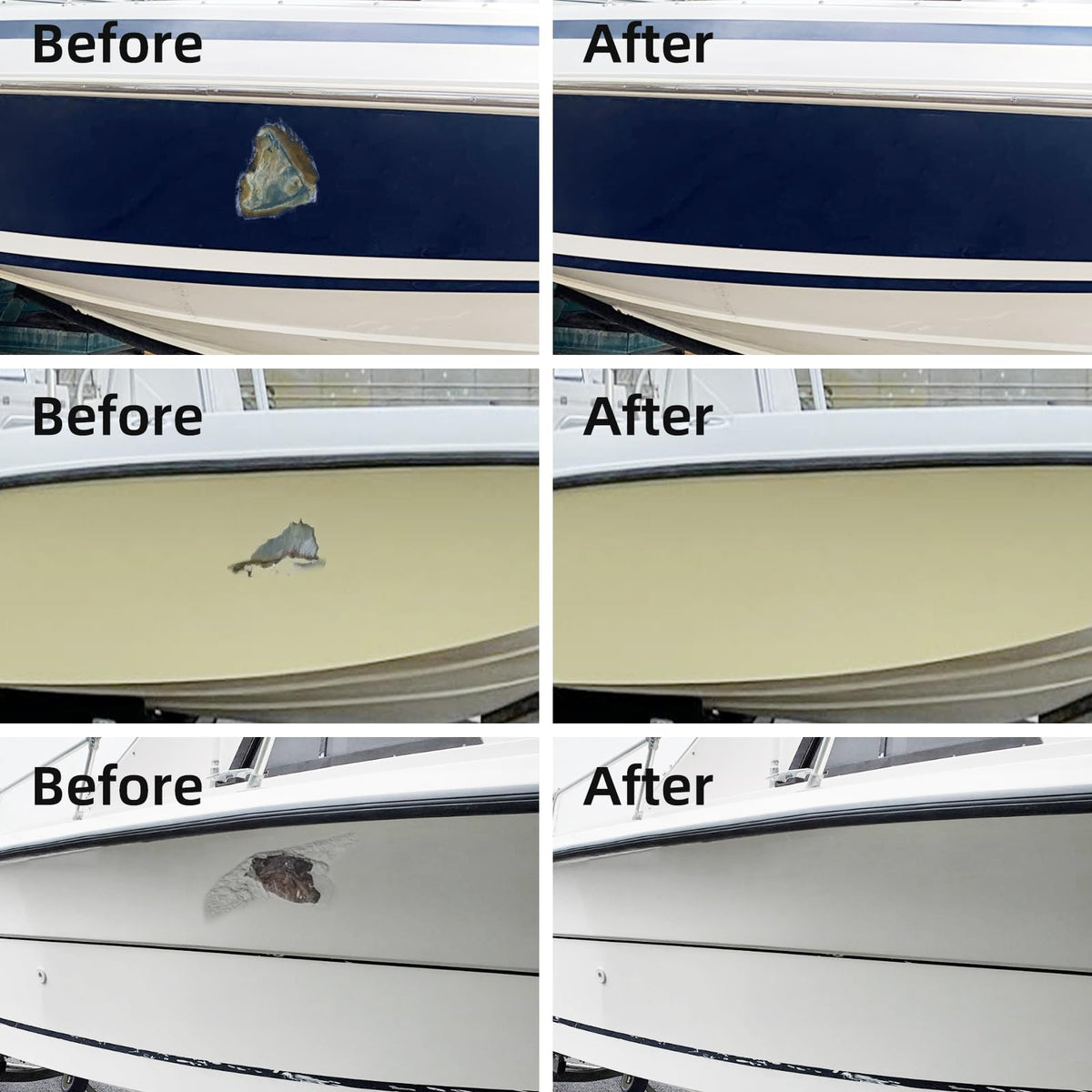 Fiberglass Boat Repair Kit (Color Match), Gel Coat Repair Kit for Boats