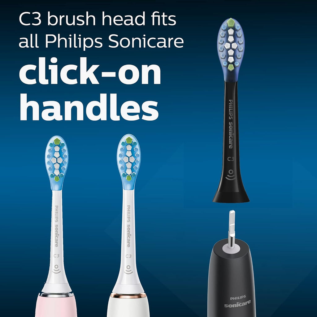Buy now Philips Sonicare Genuine C3 Premium Plaque Control Replacement Toothbrush Heads, 2 Brush Heads, Black, HX9042/95 at indiglob india
