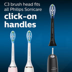 Buy now Philips Sonicare Genuine C3 Premium Plaque Control Replacement Toothbrush Heads, 2 Brush Heads, Black, HX9042/95 at indiglob india