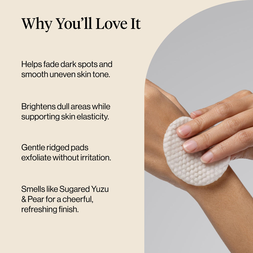 Kitsch Kojic Acid Pre-Soaked Cotton Pads for Face and Body – 50 Count | with Turmeric & Cica to Smooth, Refresh & Even Tone Skin Care – Exfoliating & Brightening Cleansing Pads