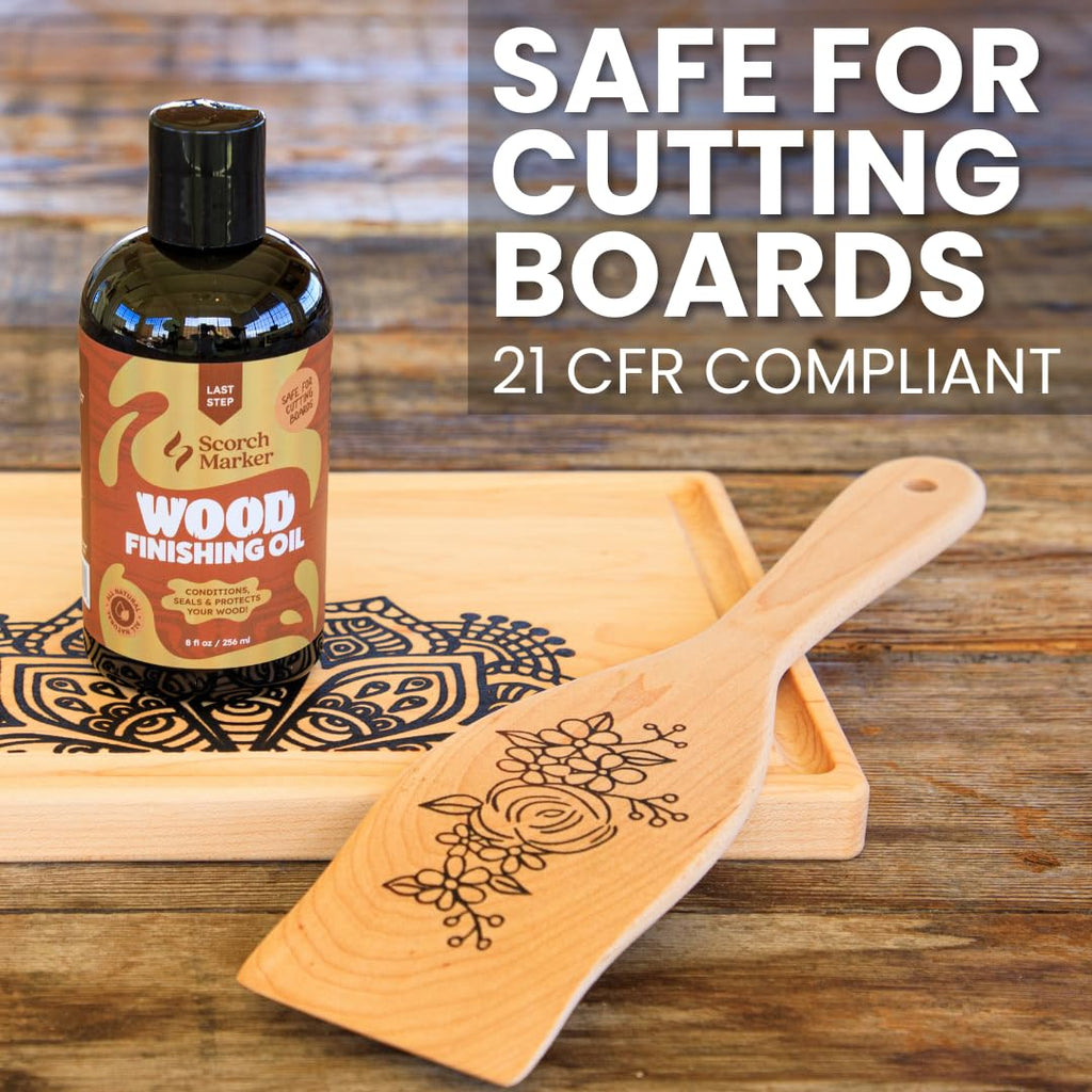 Scorch Marker Wood Finishing Oil, Food Safe Cutting Board Oil, 8 oz