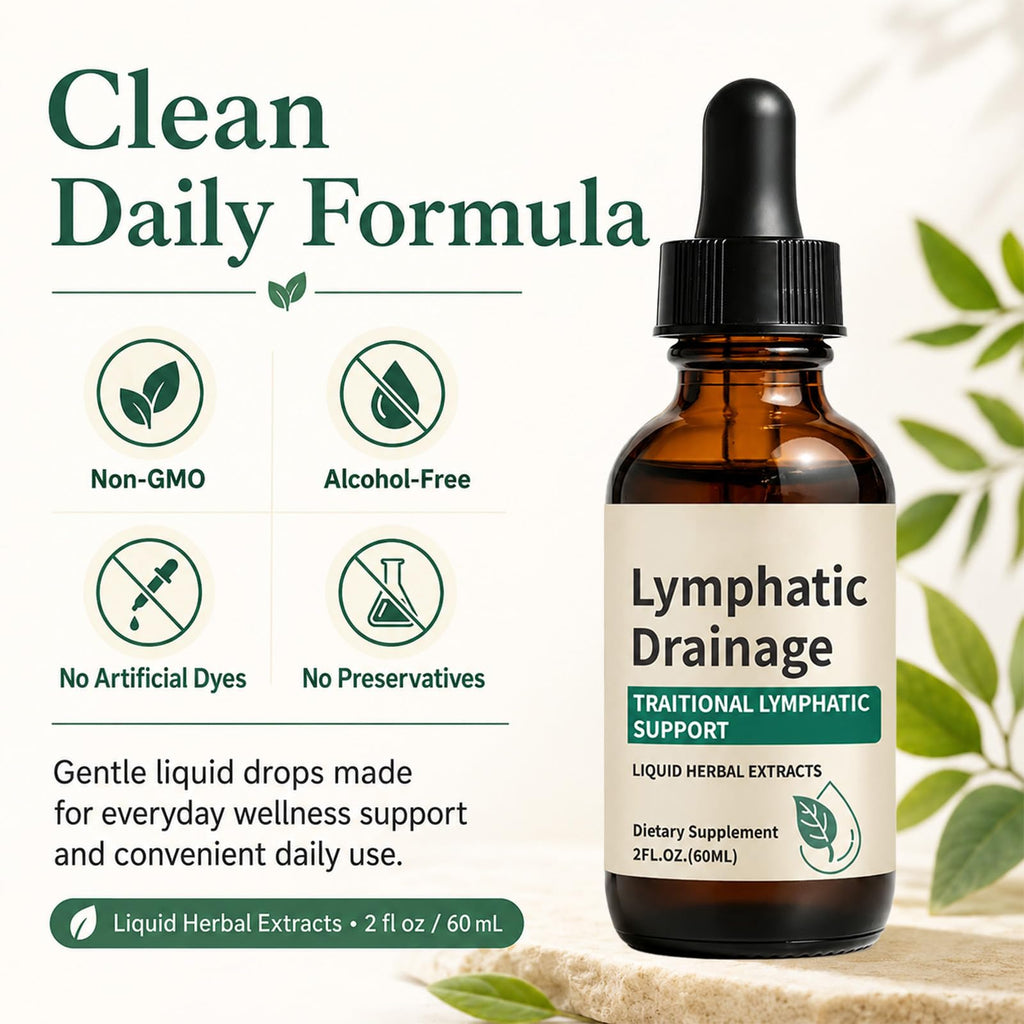 Lymphatic Drainage Drops, Fluid Retention – Alcohol-Free, Vegan | with Elderberry & Echinacea Dandelion，– Supports Lymphatic Drainage, Immune System & Detox 2 fl oz (1pcs)