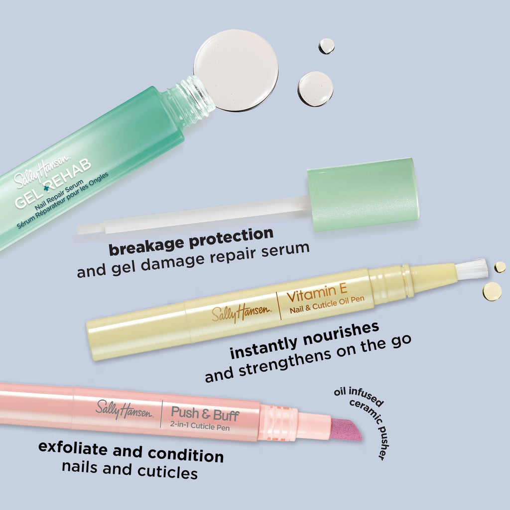 Sally Hansen Push & Buff 2-in-1 Cuticle Care Treatment Pen | Exfoliates, Polishes and Smooths Cuticles | Textured Tip for Instant Results | Easy, Mess-Free Nail Care on the Go