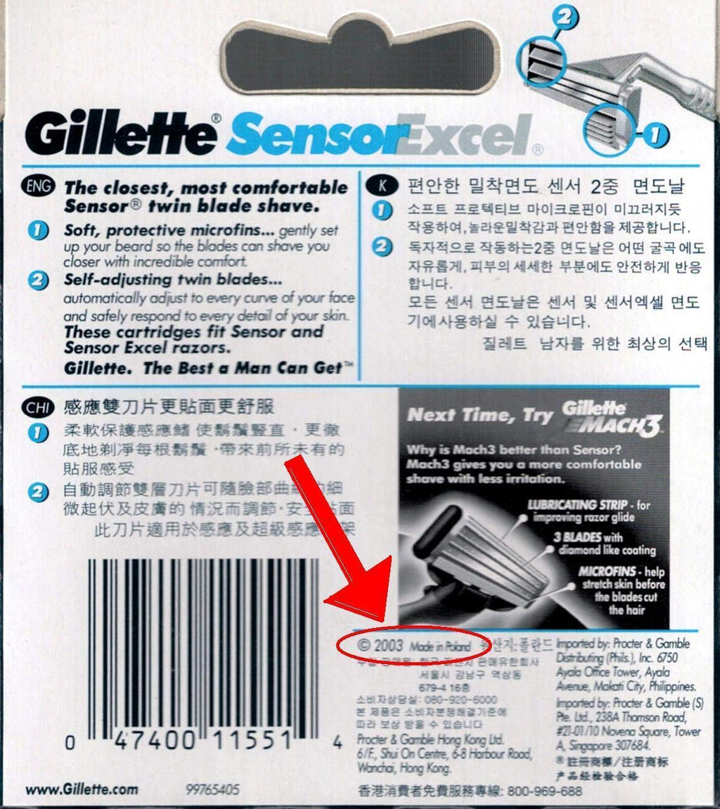 Buy now Gillette Sensor Excel-50 Count (5 x 10) at indiglob india
