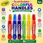 Brush Buddies Crayola Kids Toothbrush Set 6 Pack Soft Bristle Toddler Toothbrush Ages 2+ Small Head Easy Grip Handle Colorful Design Children Toothbrushes Kids Oral Care Daily Use Home Travel Set
