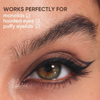 JUDYDOLL Ultra-Fine Liquid Eyeliner-Precision Tip for Wing Line, Smudge-Proof, Quick-Drying, Waterproof, Easy to Get Inner Corner Lined, Hooded Eyes-Friendly (#01 Black)