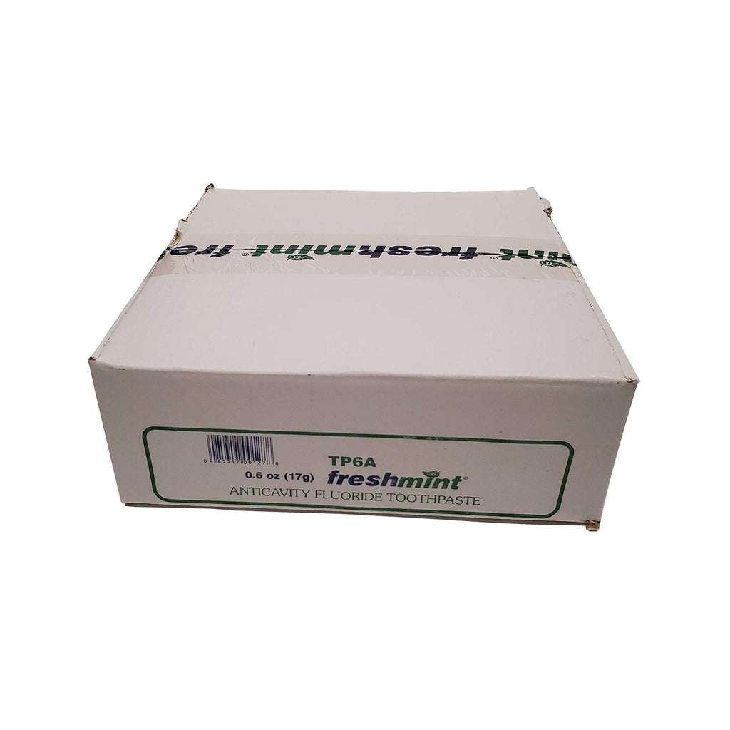 Freshmint 0.6 oz. Anticavity Fluoride Toothpaste, 144 Tubes, Laminated Tube, Tubes do not Have Individual Boxes for Extra Savings, Travel Size