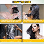 Sminktec Hair Dye Shampoo 3 in 1 for Gray Hair, Herbal Ingredients Natural Shampoo Hair Dye for Women Men (Black)