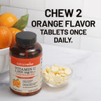 NatureWise Extra Strength Vitamin C Chewable 1000mg for Adults - Natural Orange Flavor - Immune System & Antioxidant Support - Non-GMO, Vegan & Sugar Free - 90 Chewable Tablets[45-Day Supply]