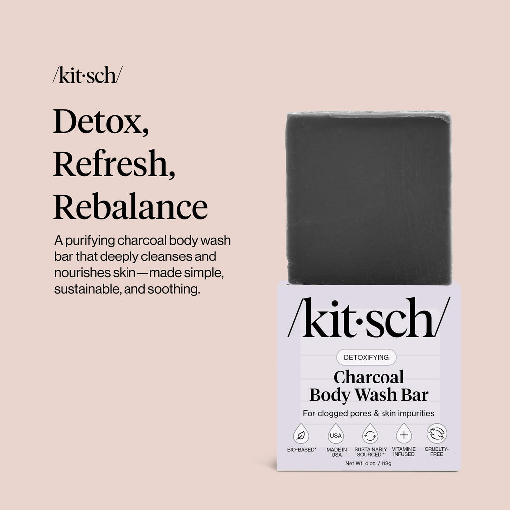 Buy now Kitsch Charcoal Soap Body Wash Bar â€“ Detoxifying Bar Soap with Activated Charcoal â€“ Gently Removes Excess Oil & Impurities, Clears Pores, Firms & Moisturizes Skin â€“ Made in USA - 4 oz at indiglob india