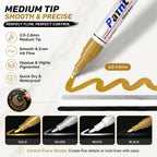 Paint Markers 4 Colors Oil Based Paint Pens – Gold, Silver, Black & White Permanent Paint Marker Set for Metal, Wood, Glass, Rock, Fabric – Waterproof Quick Dry, Easter Egg Decorating & DIY Crafts