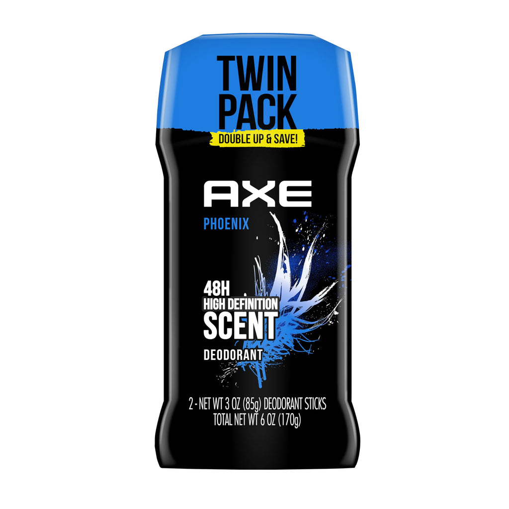 AXE Deodorant Stick for Men Phoenix 3 oz Twin Pack | For Long Lasting Odor Protection. Crushed Mint & Rosemary, Aluminum Free