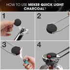 MEKER Quick Light Charcoal Briquettes, Charcoal Disk Lights, 33 mm Nature Coal Disks, Instant Fire Coal Tablet, Charcoal Burner (100Pcs)