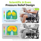 AUVON Anti-Slip Wheelchair Cushions with Front High Rear Low & Hump Design, Ergonomic Seat Cushion to Optimize Sitting Posture, Chair Cushions Relieve Sciatica, Back, Pressure Sore & Ulcer Pain