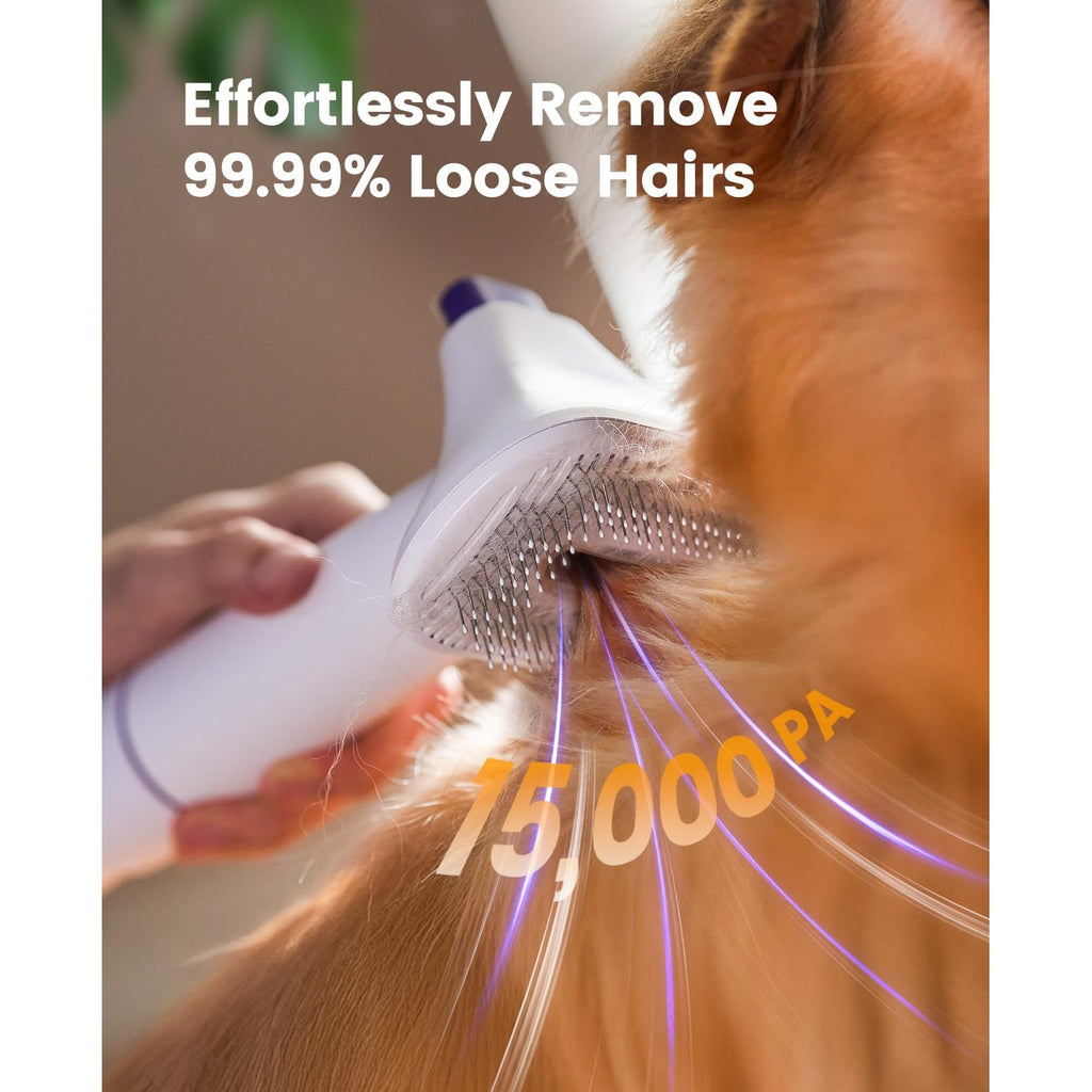 oneisall Dog Hair Vacuum Shedding Grooming Brush Kits for Pet Thick Coats