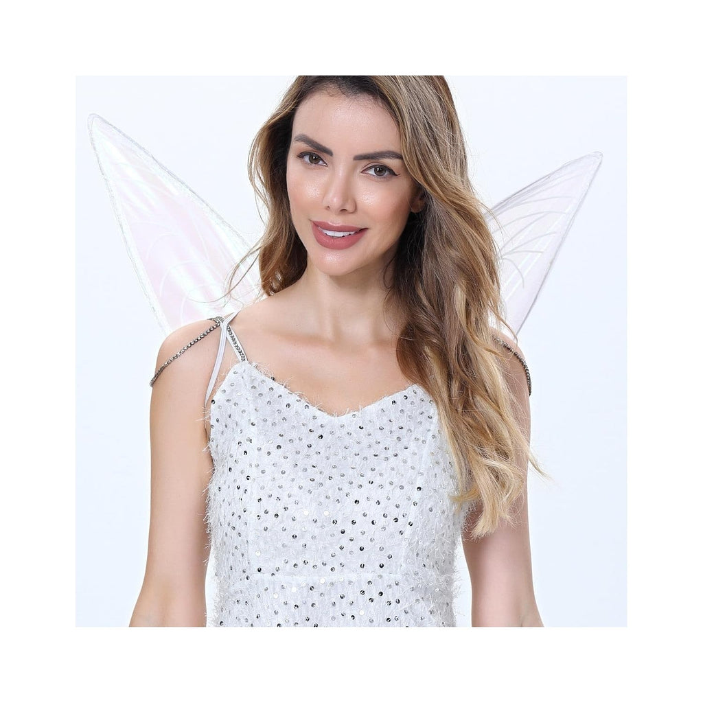 Buy now Adult Fairy Wings, Shiny Transparent Princess Wings, Angel Wings Sutable for Halloween Costume Dress Up White at indiglob india