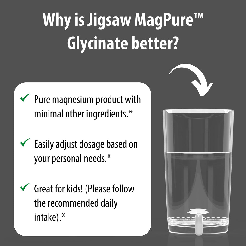 Jigsaw Health MagPure Glycinate | Premium Magnesium Glycinate Capsules | 120 Servings