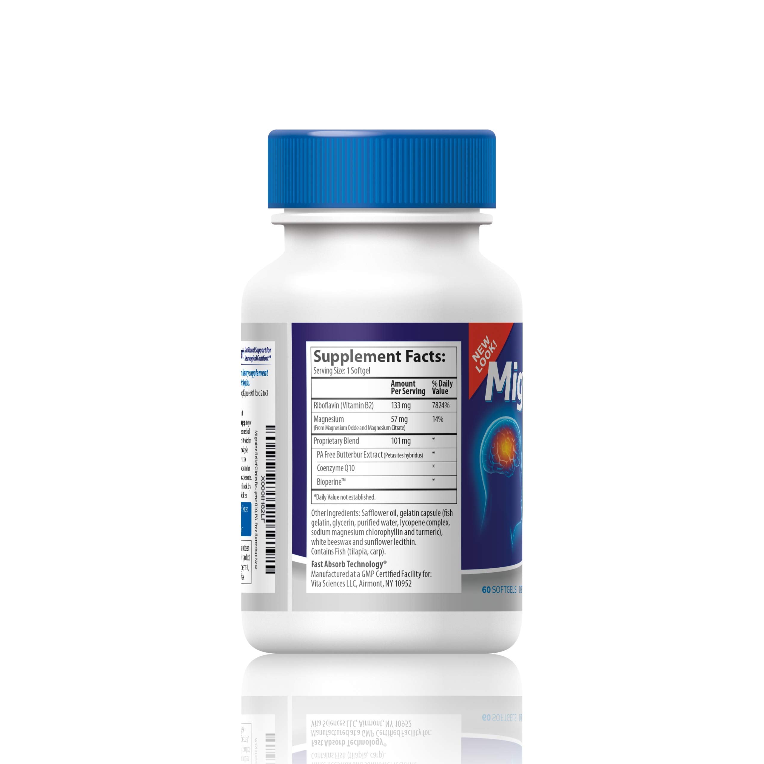 Migravent Brain & Circulatory Wellness Support - 60 Capsules | Advanced Nutritional Formula with Magnesium, CoQ10, Vitamin B2, PA-Free Butterbur & Bioperine for Brain Wellness Support.