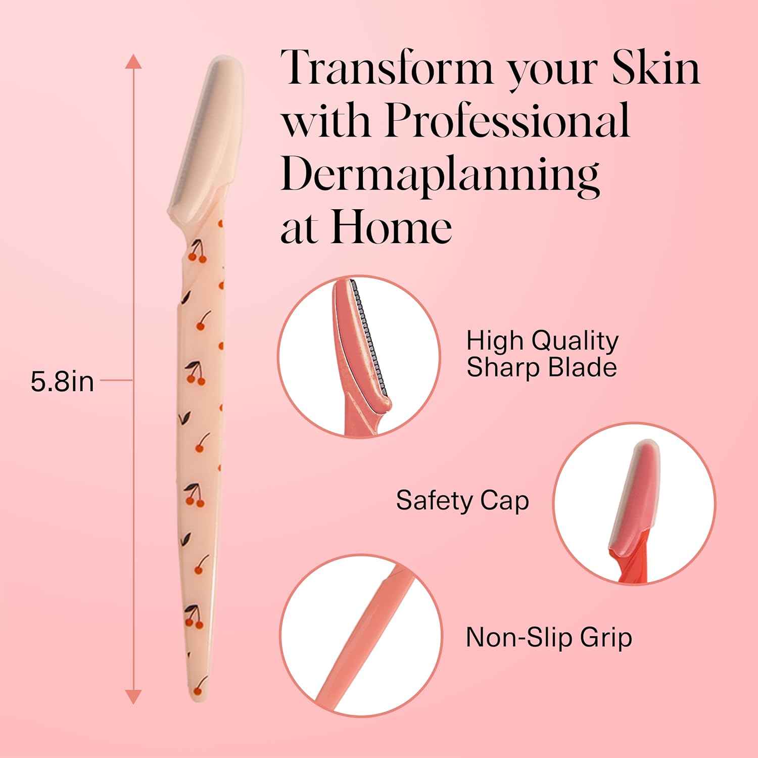 Buy now Kitsch Dermaplane Razor for Women Face â€“ Face Razors for Women & Men, Eyebrow Trimmer & Face Shaver â€“ Exfoliating Facial Razor & Skin Care Tool for Smoother Skin - Assorted Cherry Blossom, 6 pcs at indiglob india