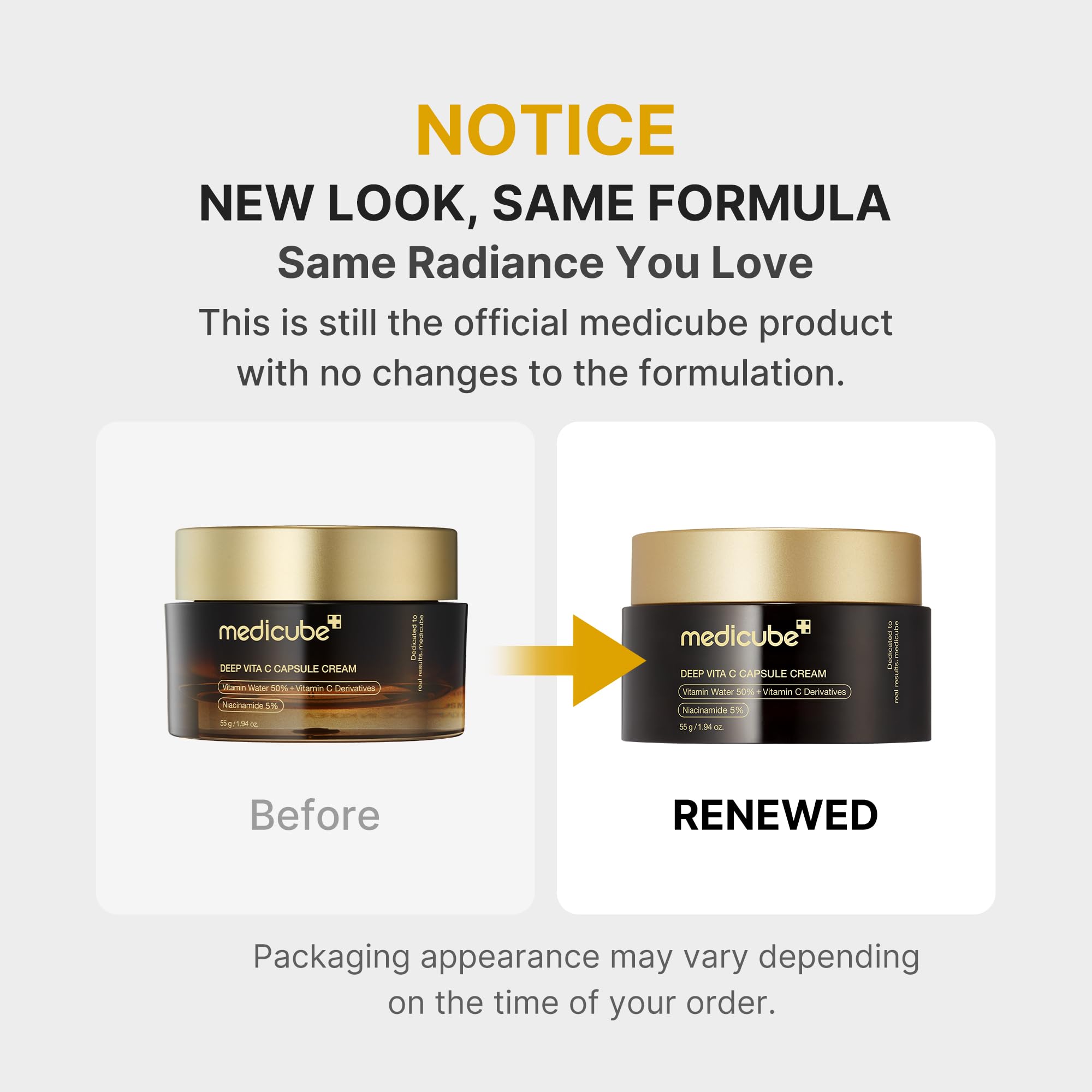 Buy now medicube Capsule Cream with Deep Vitamin C | Liposome Vitamin C Golden Capsule for Radiance & Firm-Looking Skin | Hydrating Glow Gel Texture | Korean Skincare, 1.94 oz at indiglob india